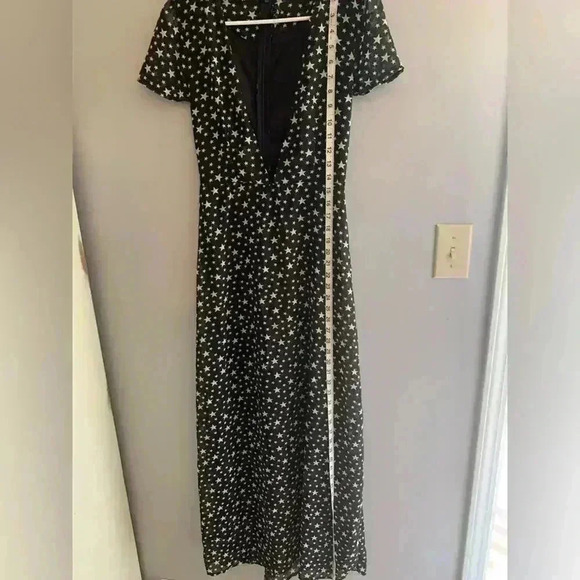OASAP Black Star Pattern Short Sleeve Maxi Dress,Woman’s Size Small - Picture 10 of 11